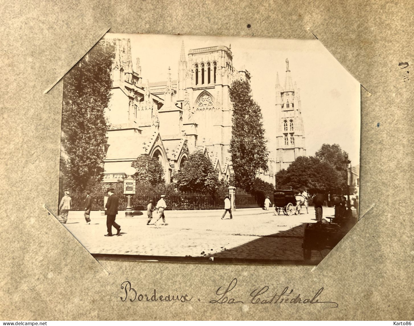 Bordeaux * Rue Et La Cathédrale * Photo Circa 1890/1910 11.5x8.5cm - Bordeaux