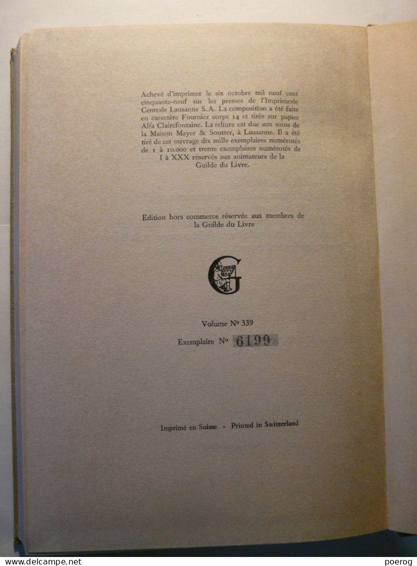 GEORGES SIMENON - LA MAISON DU CANAL - NUMEROTE - LA GUILDE DU LIVRE LAUSANNE - COUVERTURE RIGIDE - Belgische Autoren