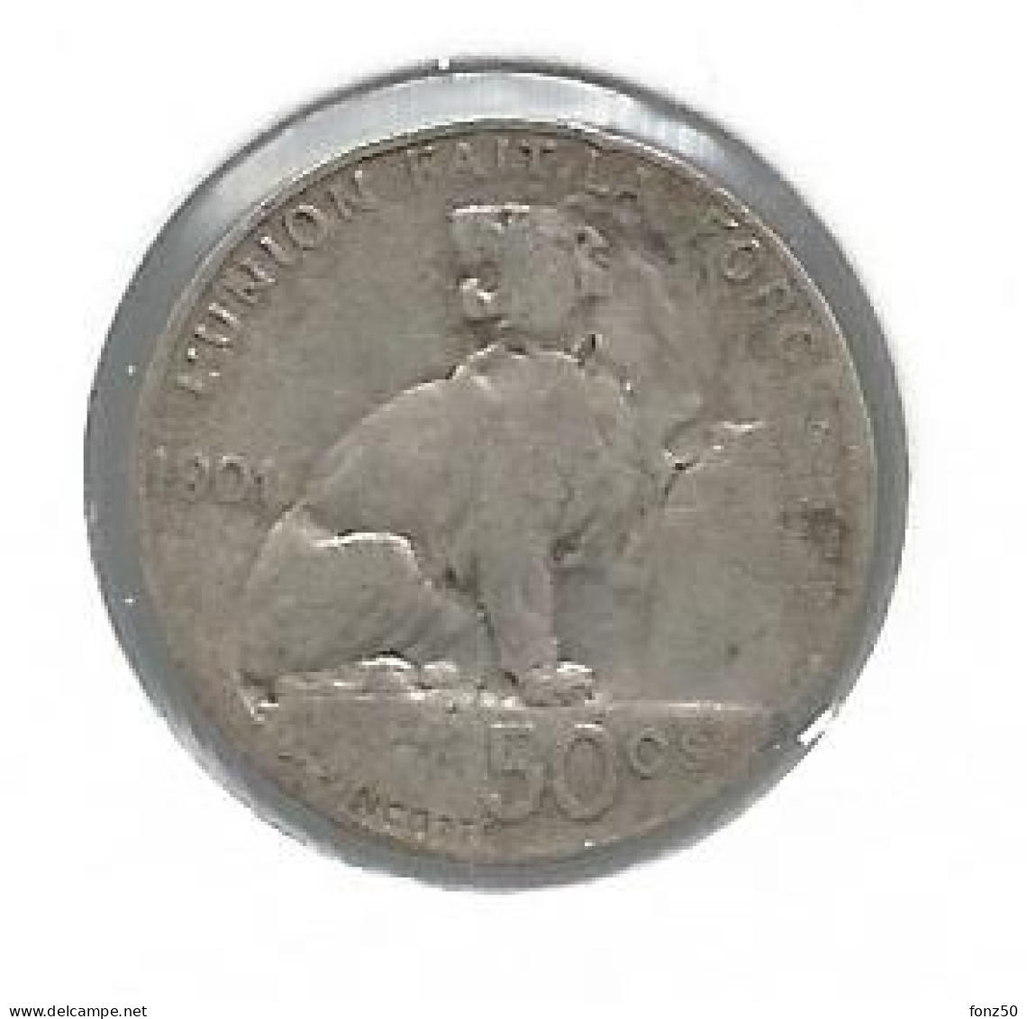 LEOPOLD II * 50 Cent 1901 Frans * Prachtig * Nr 12855 - 50 Cents