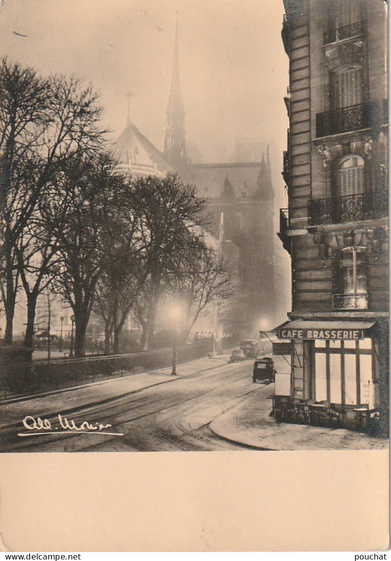 UR 5-(75) NEIGE , RUE DU CLOITRE NOTRE DAME - PARIS - CAFE , BRASSERIE - PHOTO . ALBERT MONIER  - Monier