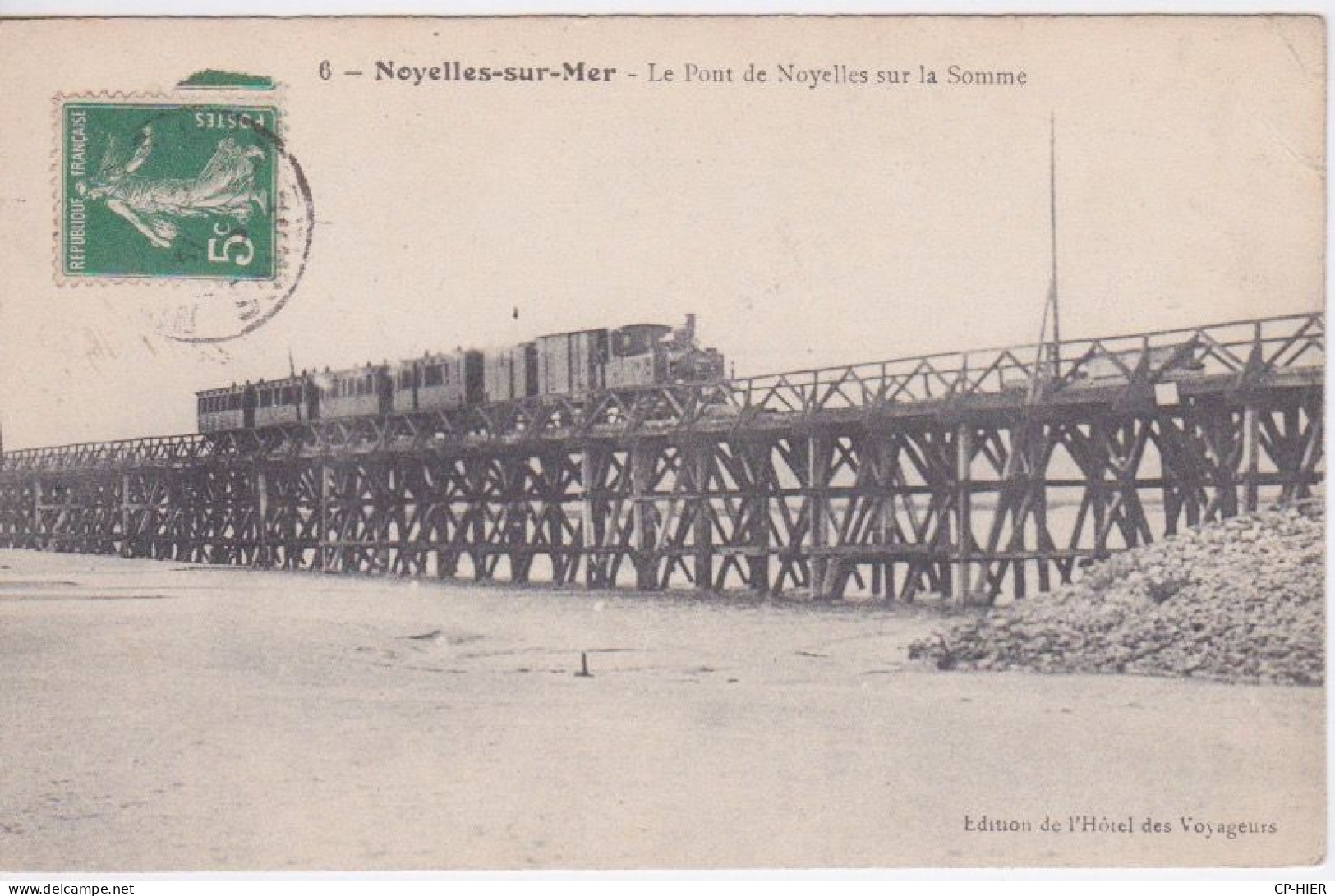 80 - SOMME - NOYELLE SUR MER - TRAIN VAPEUR SUR LE PONT DE NOYELLES - VOIE DU CHEMIN DE FER - Noyelles-sur-Mer