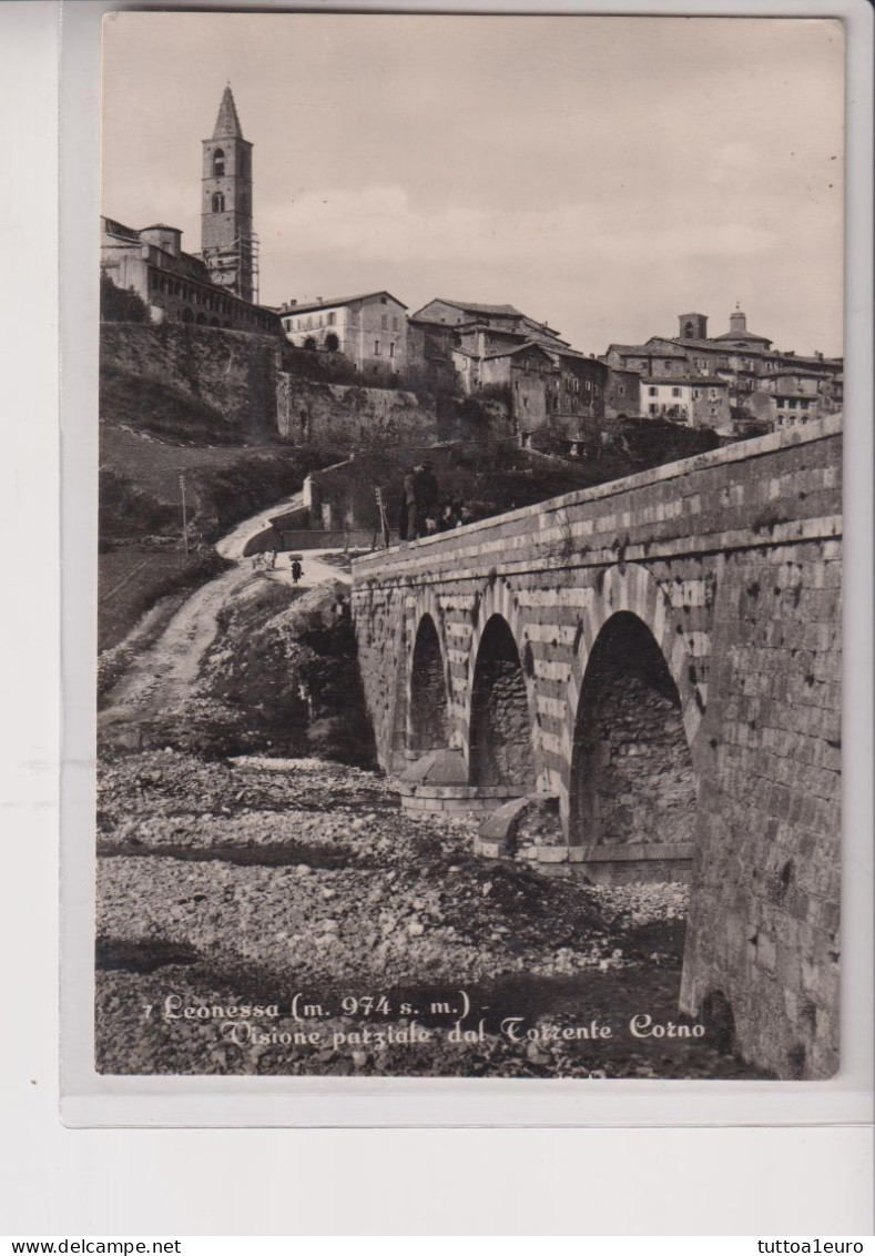 LEONESSA RIETI  VISIONE PARZIALE  DAL TORRENTE CORNO VG  1952 - Rieti