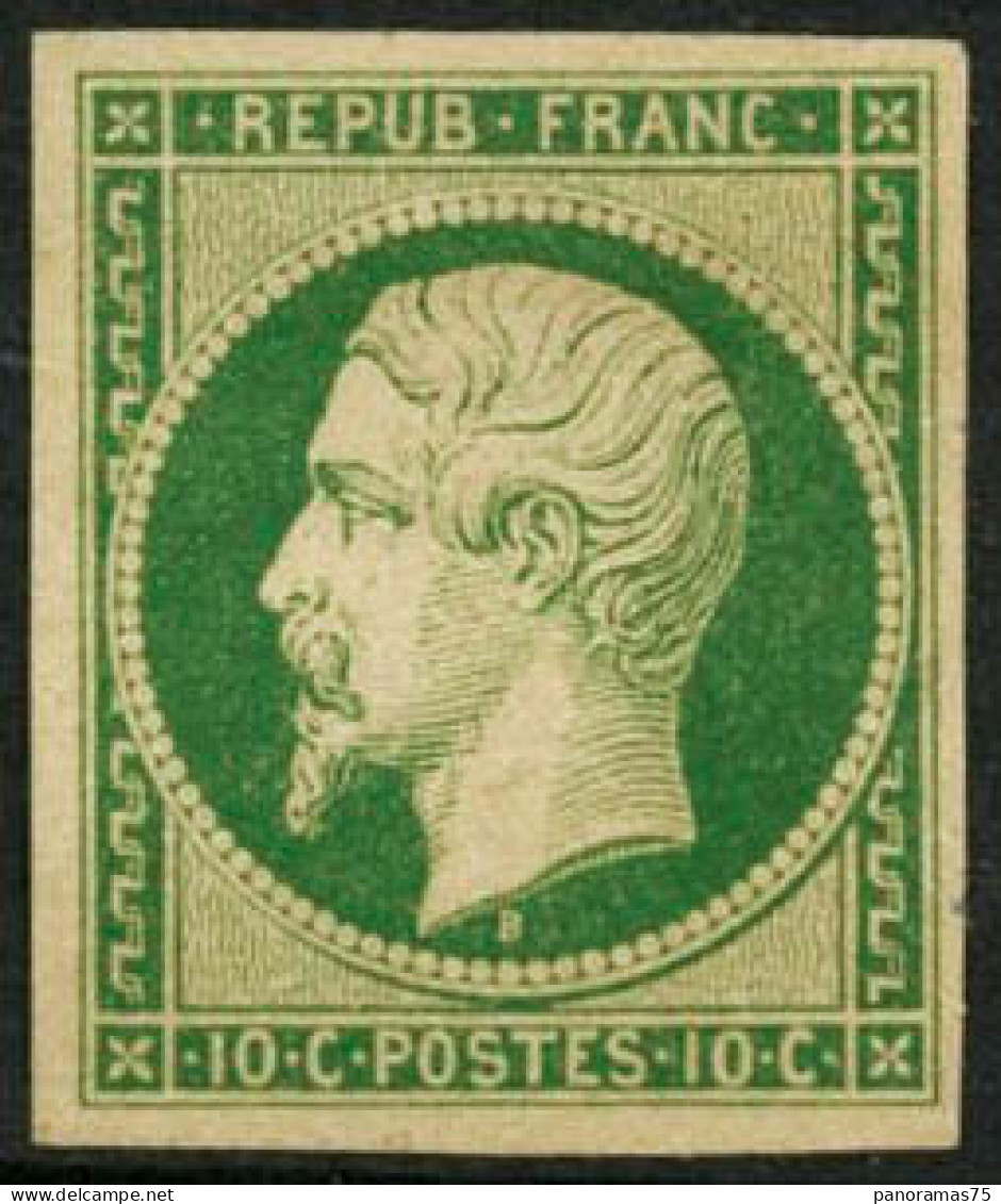 (*) N°9 10c Presidence Essai En Vert Foncé - TB - 1852 Louis-Napoleon