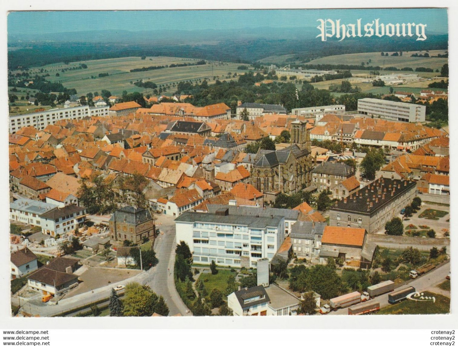 57 PHALSBOURG Vue Aérienne Hôpital St Joseph Maison Familiale Des Armées Meubles Arnold Lycée Erckmann Chatrian Camions - Phalsbourg