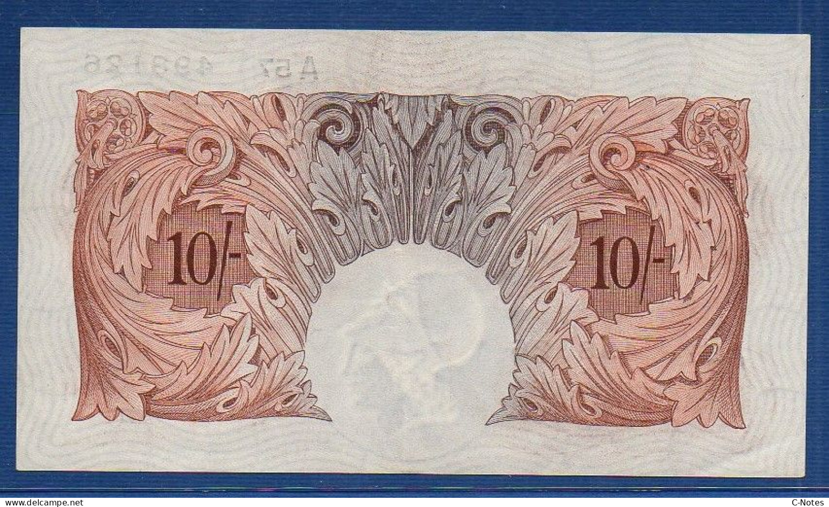 GREAT BRITAIN - P.362c – 10 Shillings ND (1934 - 1939) XF/AU,  S/n A57 498126 - 10 Shillings