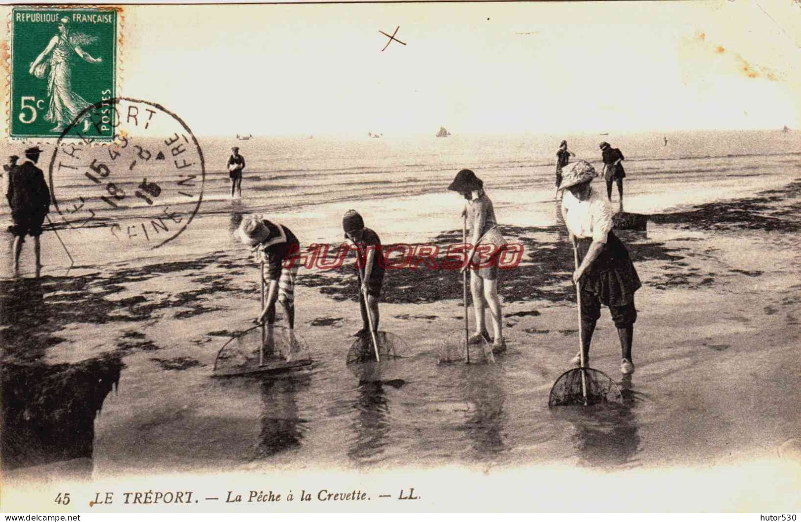 CPA LE TREPORT - SEINE MARITIME - LA PECHE A LA CREVETTE - Veules Les Roses