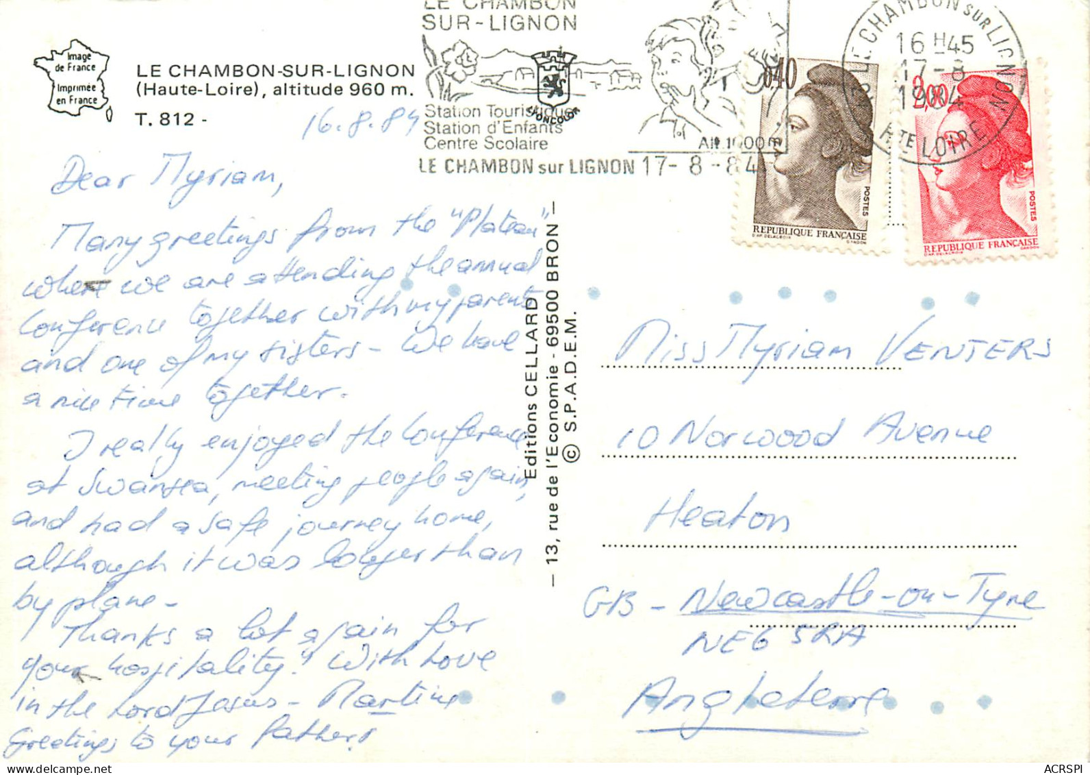 Le CHAMBON SUR LIGNON  Multivue 16 (scan Recto-verso)MA2285 - Le Chambon-sur-Lignon