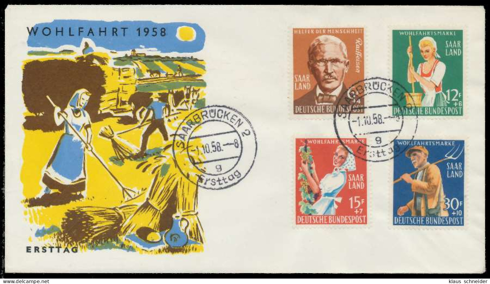 SAAR OPD 1958 Nr 441-444 BRIEF FDC X78DD3A - Lettres & Documents