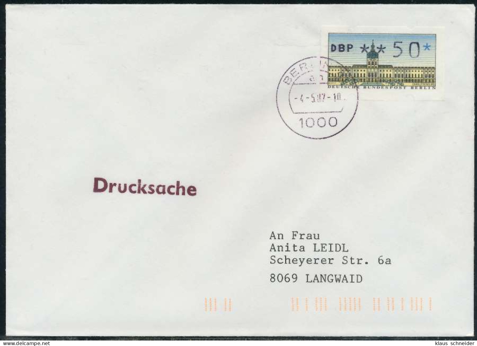 BERLIN ATM 1-050 DRUCKSACHE EF FDC X7E463A - Covers & Documents