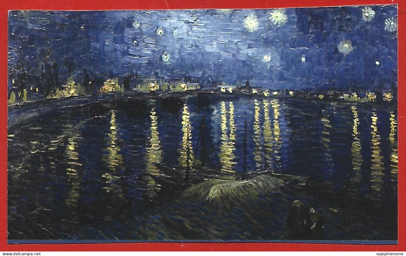 "La Nuit étoilée Sur Le Rhône" 1888 Par Vincent Van Gogh (1853-1890) 2scans Photo Cartonnée 15,2 Cm X 9 Cm - Orte