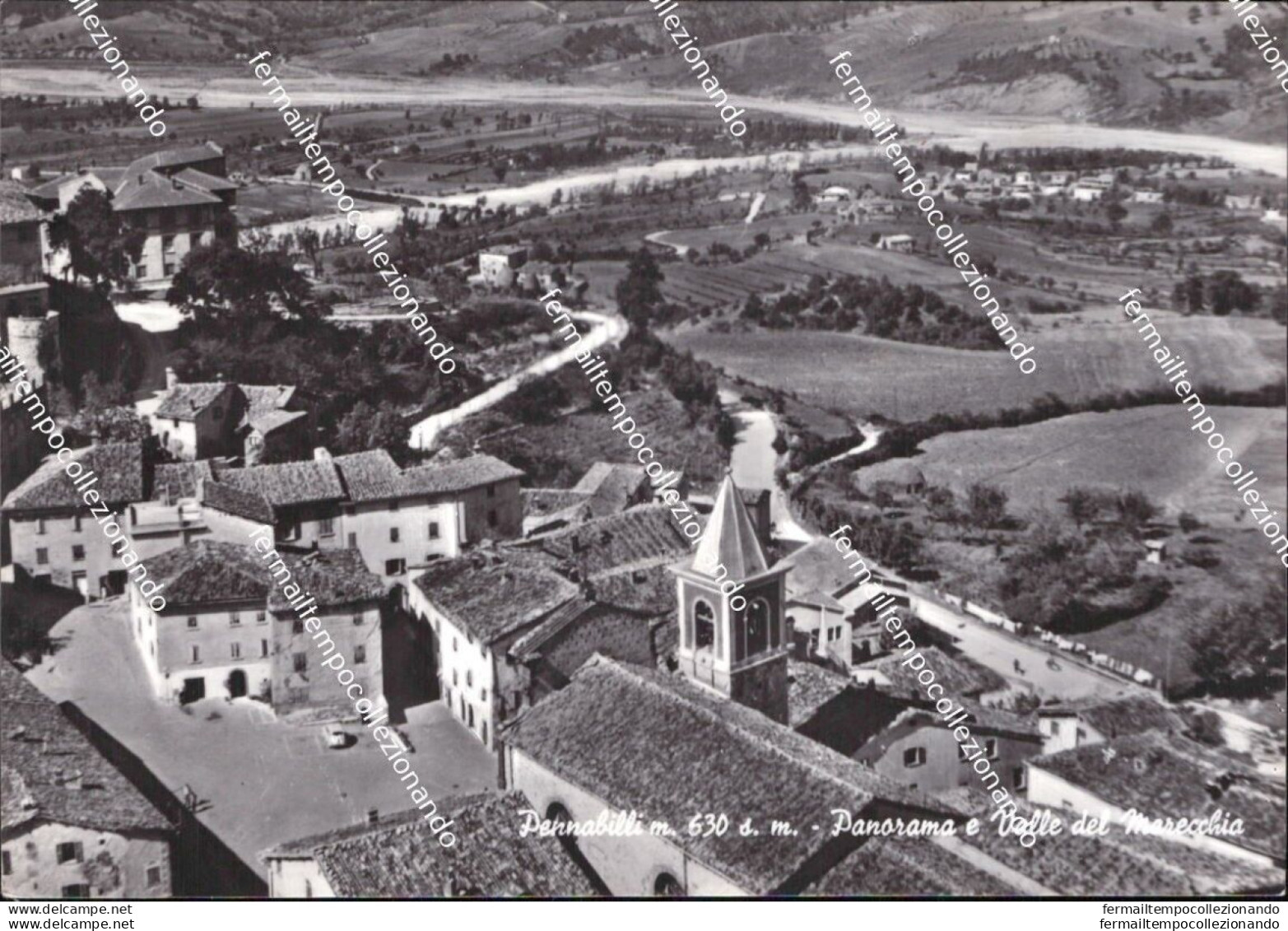 Al762 Cartolina  Pennabilli Panorama E Valle Del Mareccchia Pesaro Marche - Pesaro