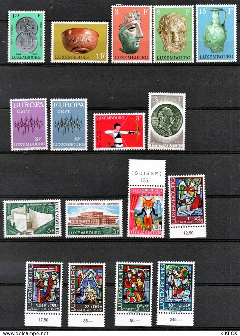 Luxembourg ,Luxemburg 1972, KOMPLETT,  Mi 841-857,  Complete Year , NEUF**. POSTFRISCH - Années Complètes