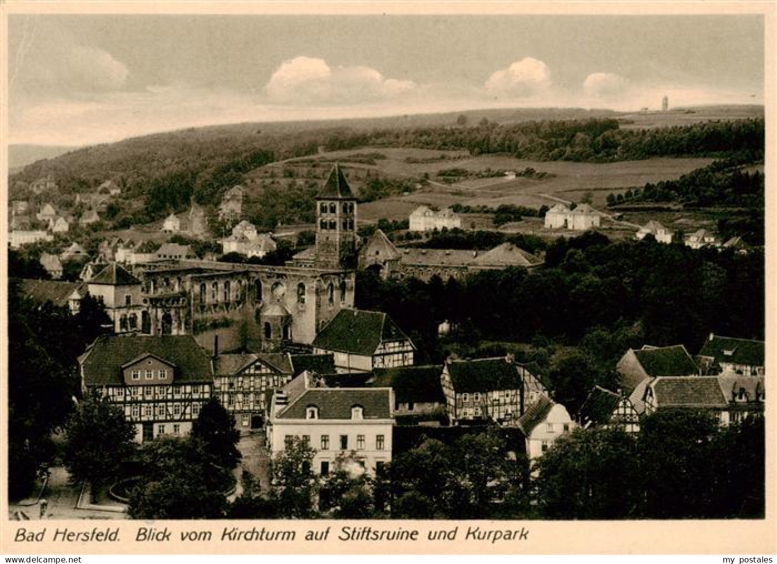 73900733 Bad Hersfeld Blick Vom Kirchturm Auf Stiftsruine Und Kurpark Bad Hersfe - Bad Hersfeld