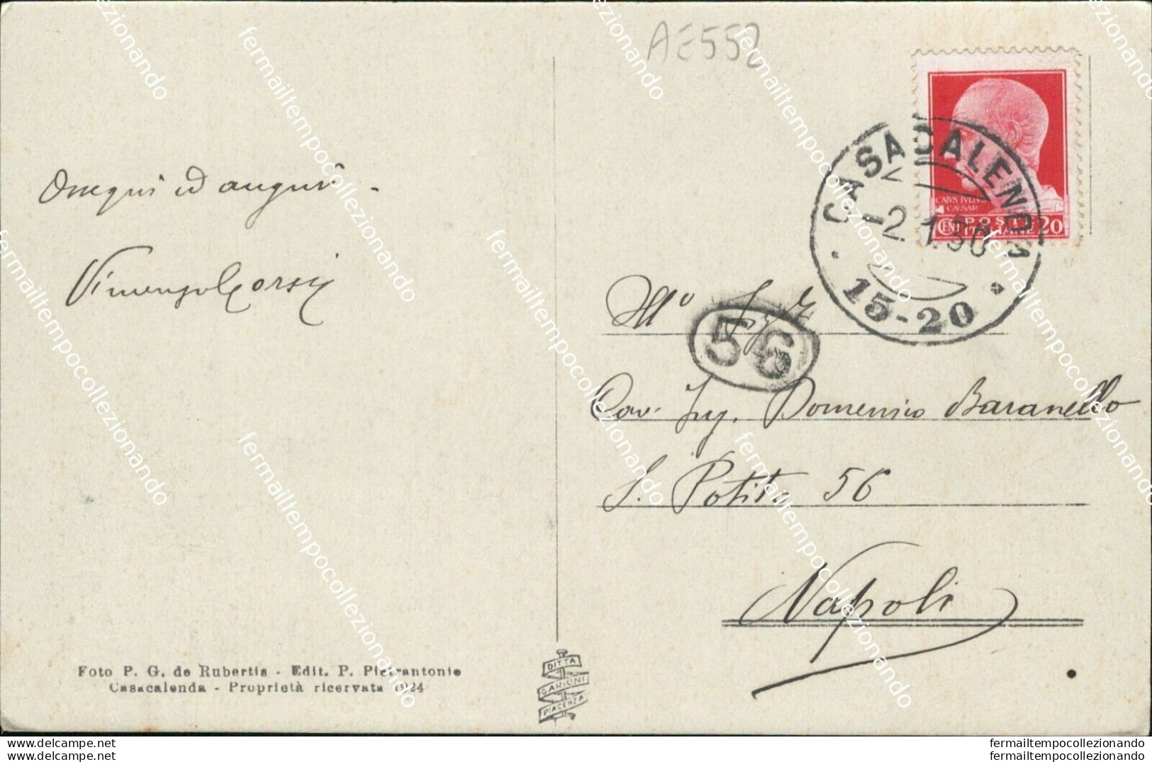 Ae552 Cartolina Casacalenda Convento S.onofrio 1930 Provincia Di Campobasso - Campobasso