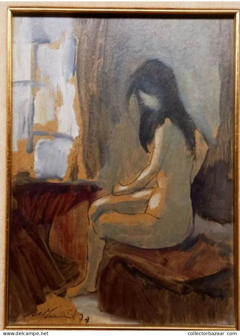 Manolo Lima Art Painting Oil Woman Nude Uruguayan Renamed Torres School - Oils