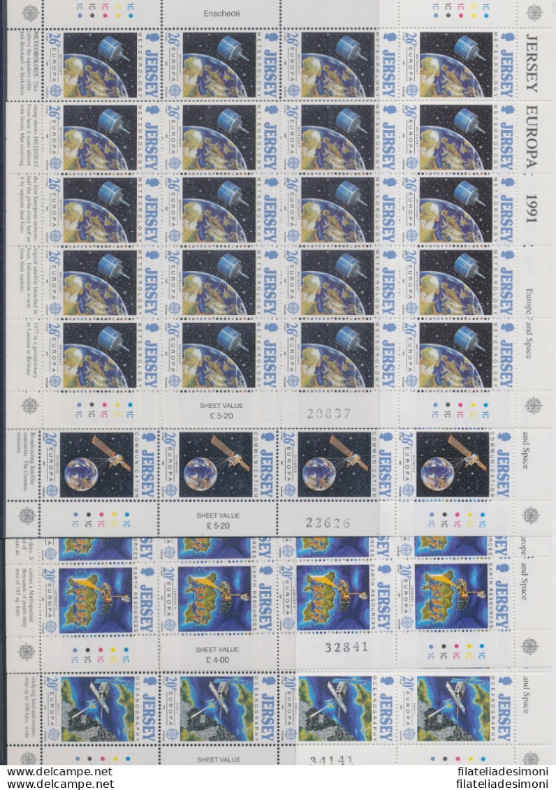 1991 EUROPA CEPT Jersey 4 Minifogli &quot;Europa Spaziale&quot; MNH** - Otros & Sin Clasificación