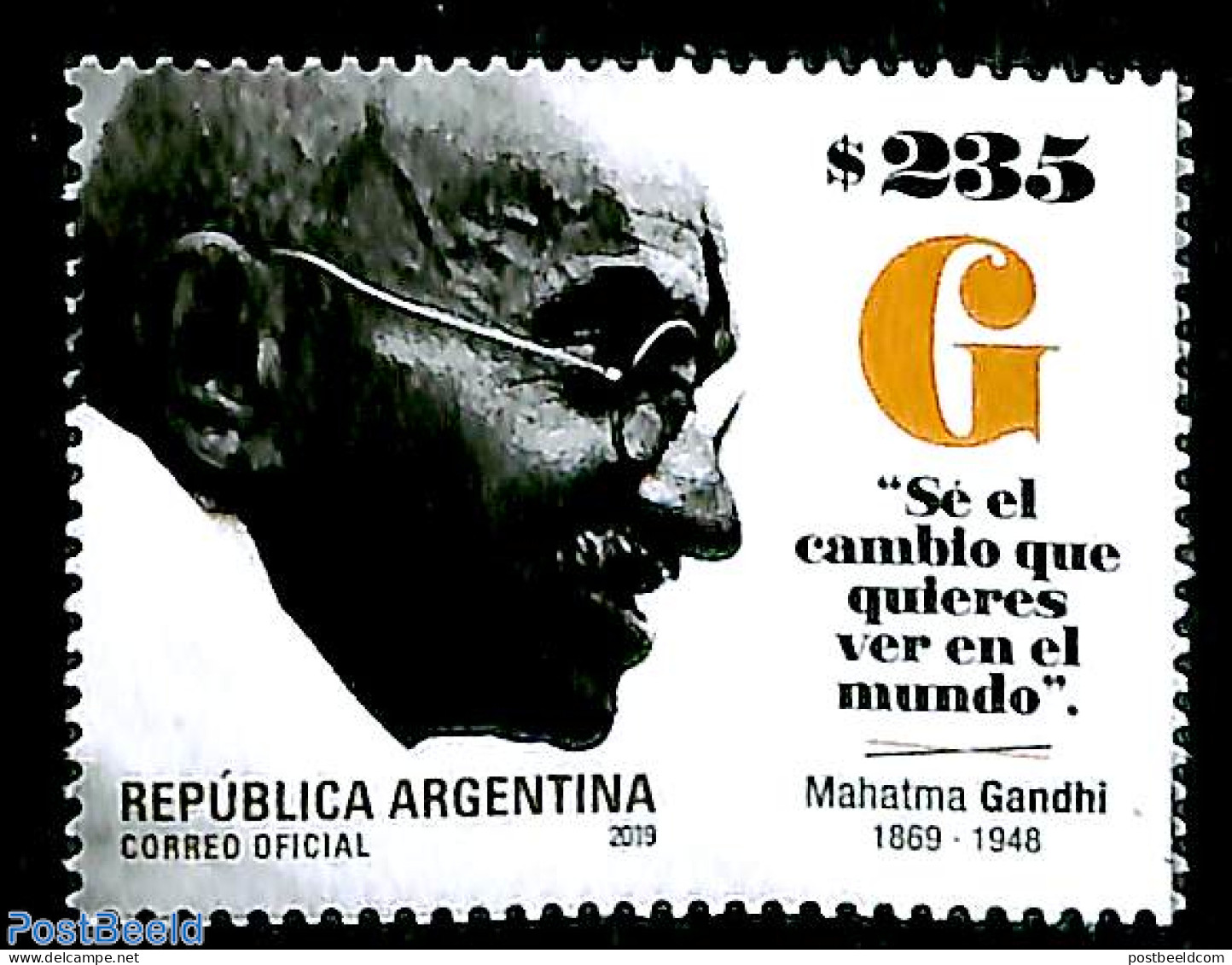 Argentina 2019 M. Gandhi 150th Birth Anniversary 1v, Mint NH, History - Gandhi - Politicians - Unused Stamps