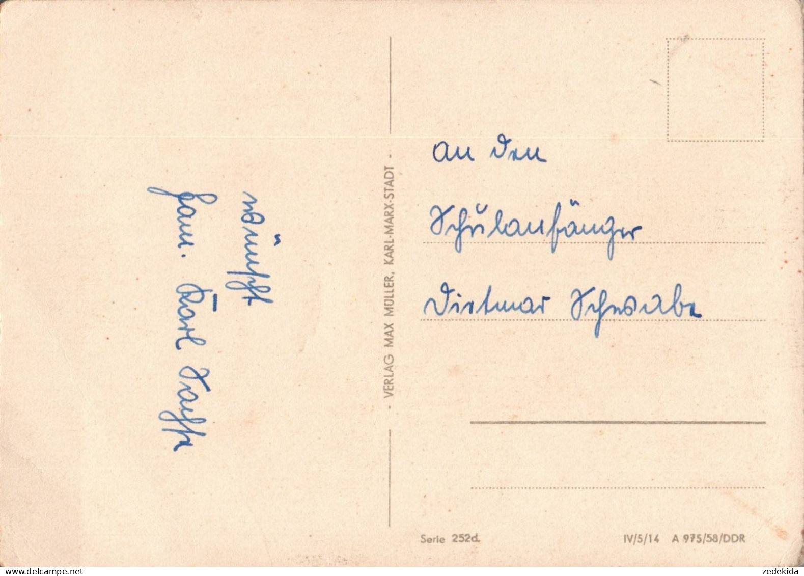 H1816 - Holscher Christine Glückwunschkarte Schulanfang - Verlag Max Müller DDR - Children's School Start