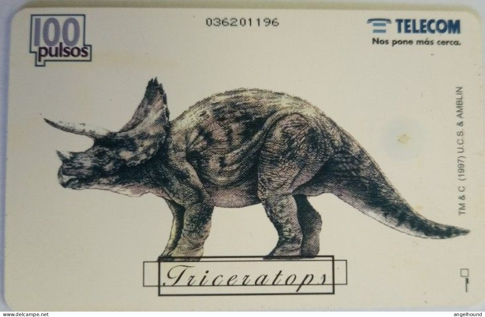 Argentina 100 Unit Chip Card - Jurassic Park 3/10 Triceratops - Argentinië