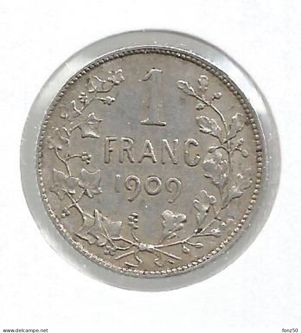 LEOPOLD II * 1 Frank 1909 Frans  Zonder Punt * Prachtig * Nr 12882 - 1 Frank