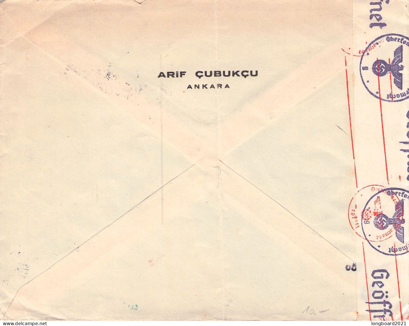 TURKEY - MAIL 194? ANKARA - FREIBURG/Sa / 7049 - Lettres & Documents