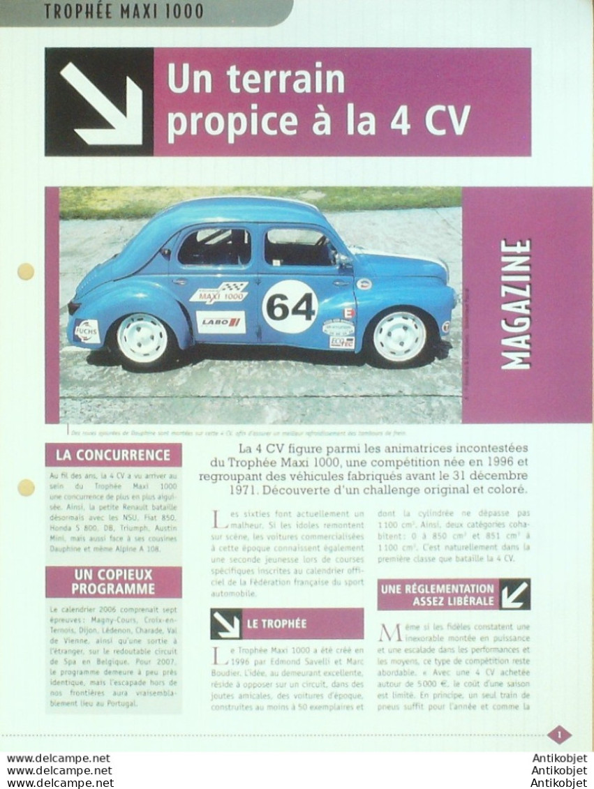 Renault 4cv Cabriolet Brissonneau Et Lotz édition Hachette - Geschiedenis