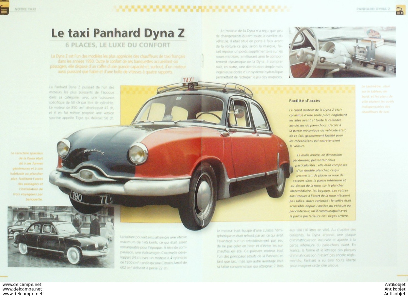 Taxis Du Monde Panhard Dyna Z édition Hachette - Geschiedenis