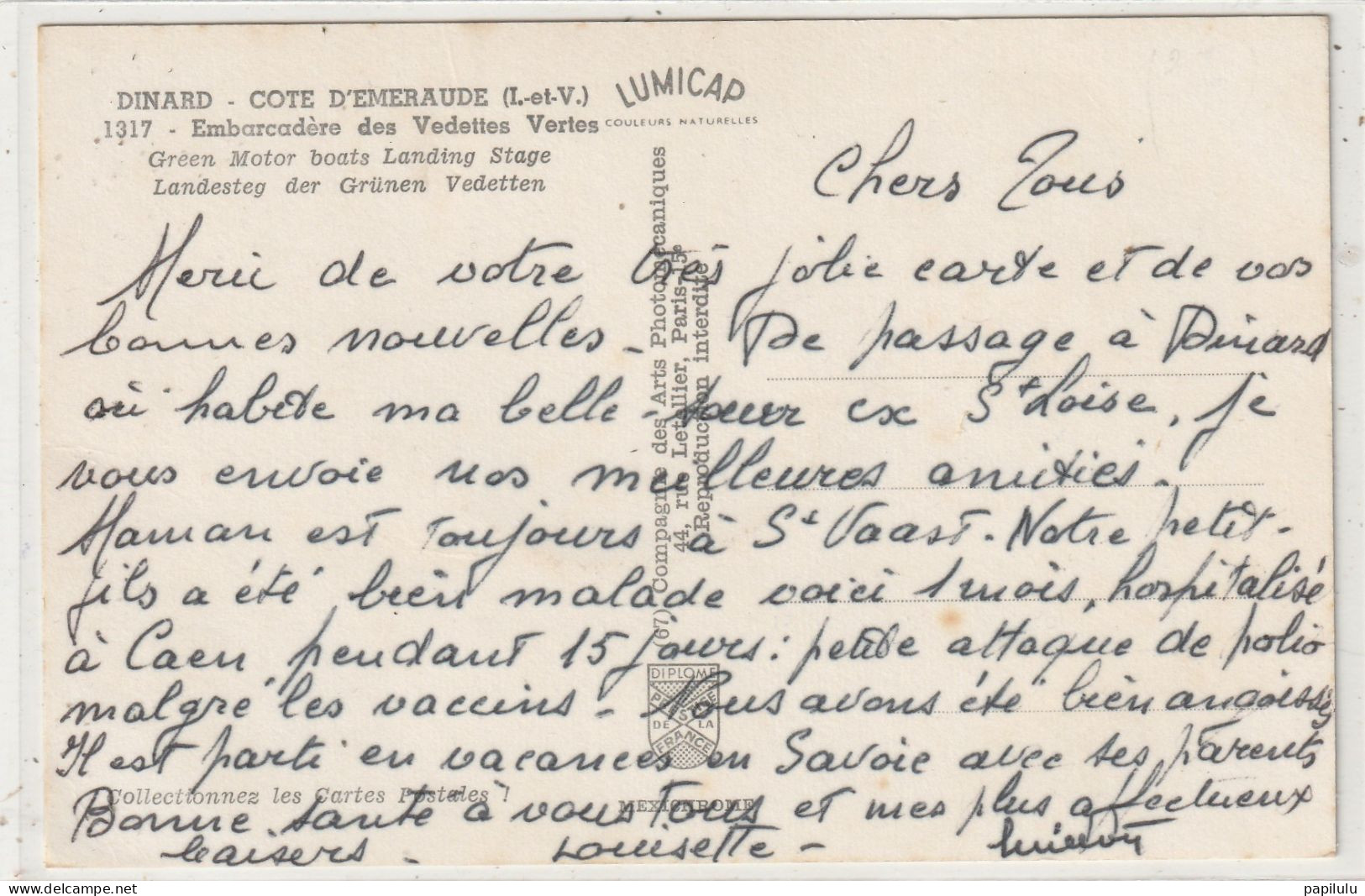 119 DEPT 35 : édit. Cap N° 1317 : Dinard Embarcadère Des Vedettes Vertes - Dinard