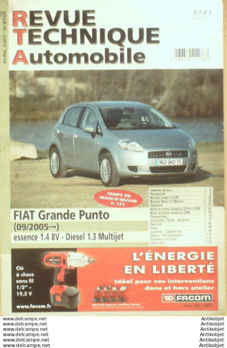 Revue Technique Automobile Fiat Punto 09/2005   N°704 - Auto/Moto