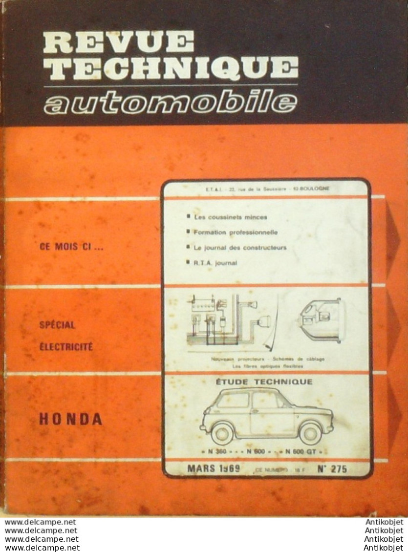 Revue Technique Automobile Honda N360/N600 GT   N°275 - Auto/Moto