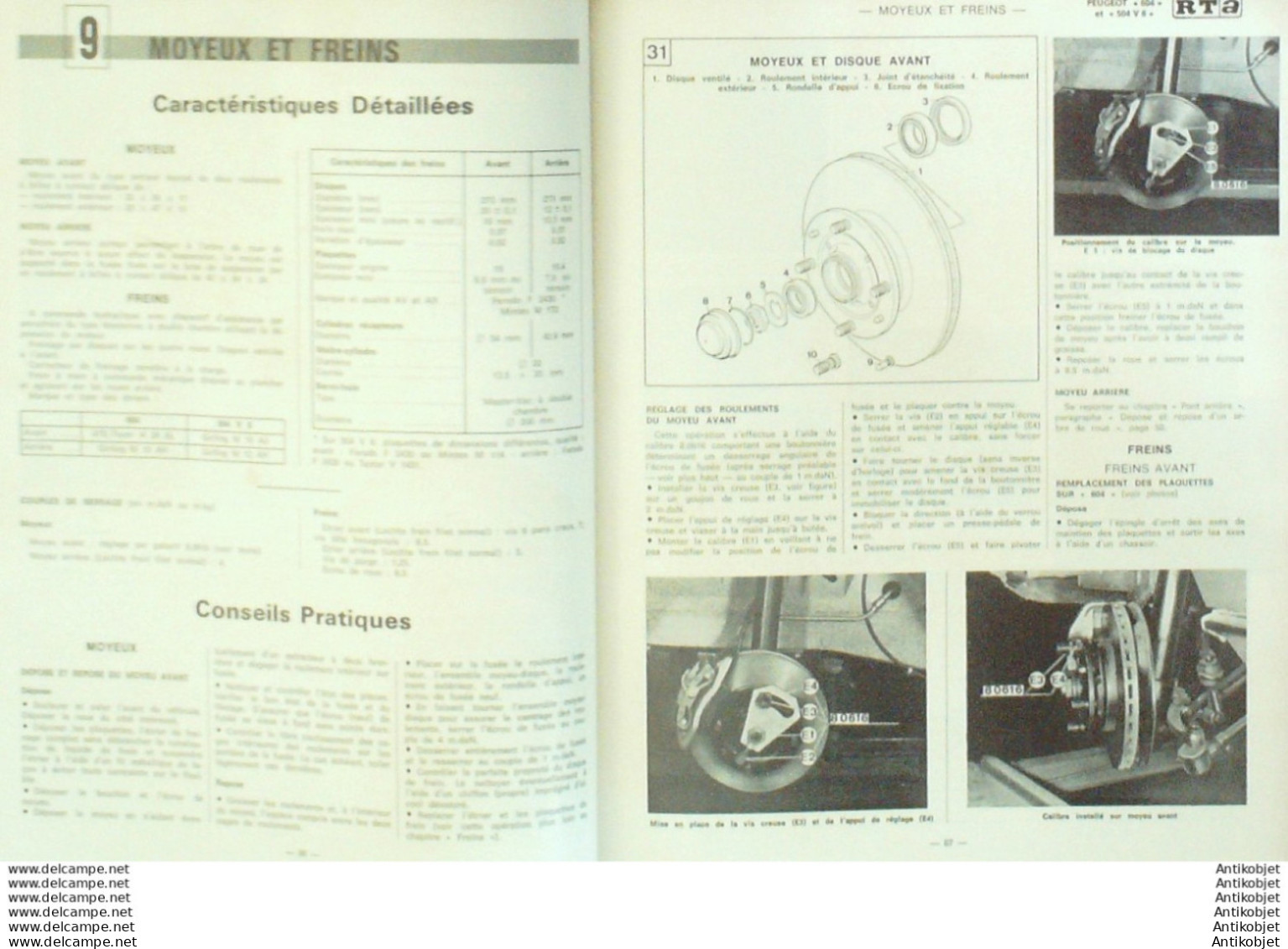 Revue Technique Automobile Volkswagen Passat Peugeot 604 504 V6   N°361 - Auto/Moto