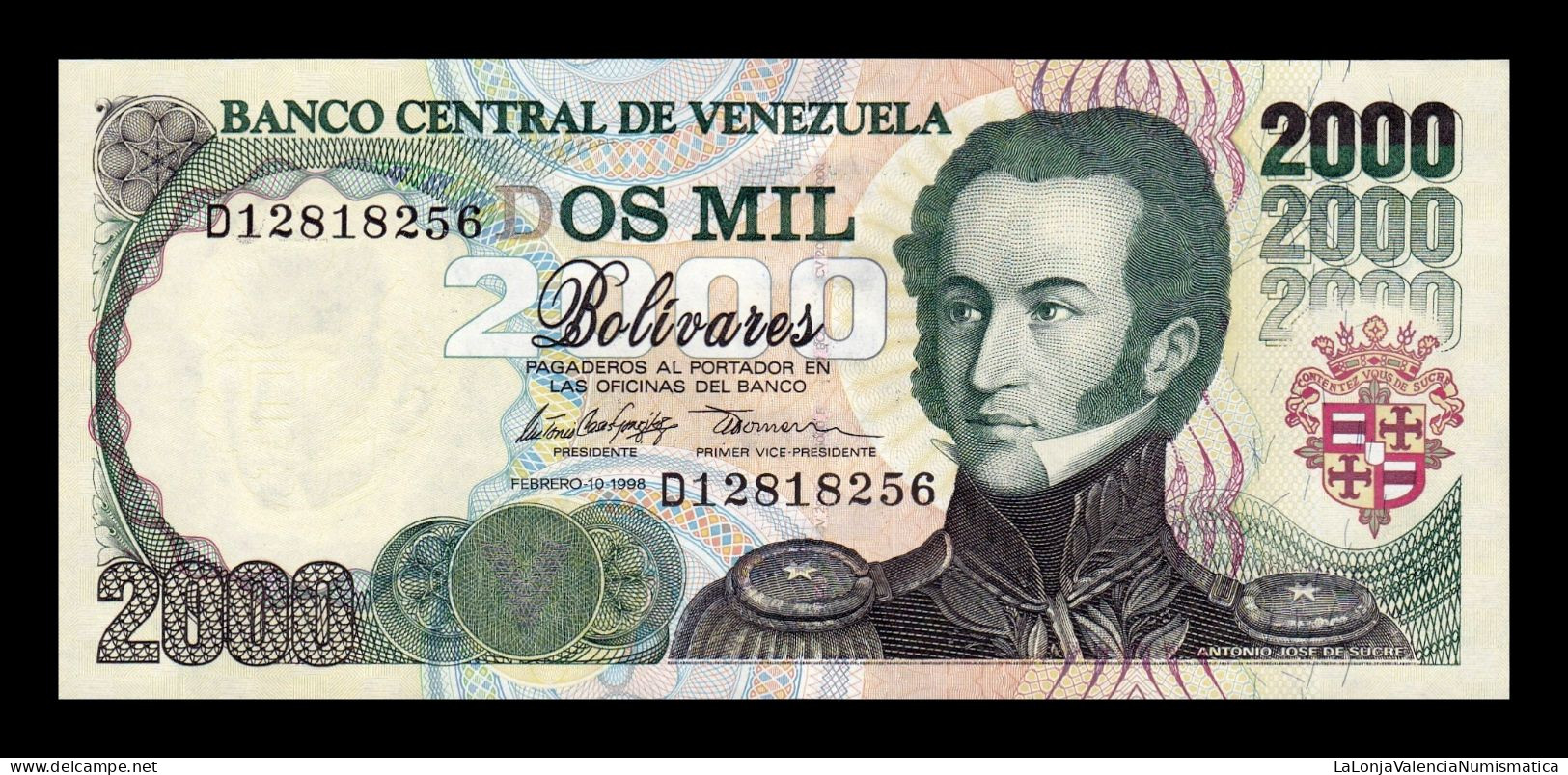 Venezuela 2000 Bolívares Antonio José De Sucre 1998 Pick 77b Sc Unc - Venezuela