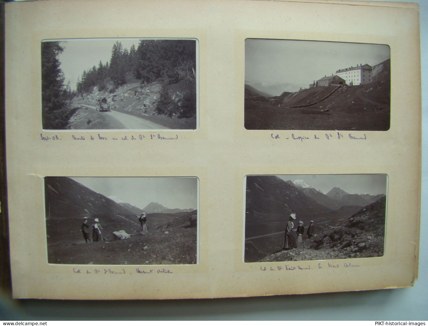 ALBUM PHOTOS ANCIEN 1908 VOYAGE En AUTOMOBILE COL Du PETIT ST BERNARD à La VÉSUBIE 96 PHOTOGRAPHIES ANCIENNES TTBE - Alben & Sammlungen