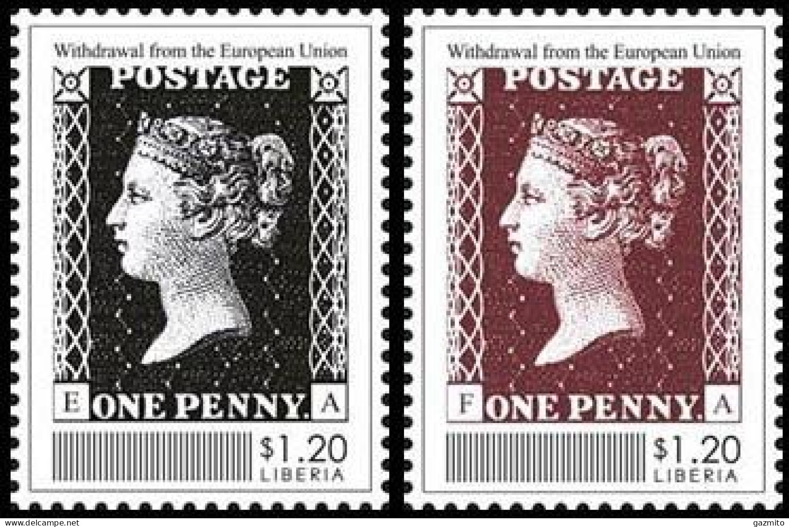 Liberia 2020, Penny Black, 2val - Liberia