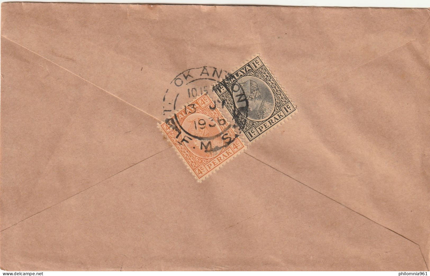 MALAYA PERAK COVER 1936 - Perak