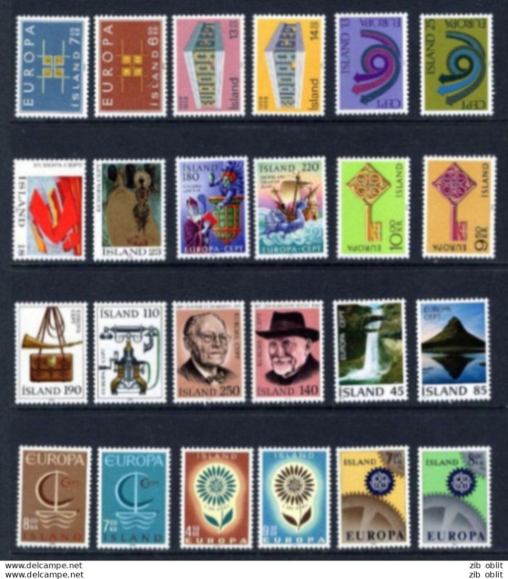 (alm) EUROPA CEPT 12 Series Timbres Xx MNH  ISLANDE ISLAND - Collections (sans Albums)