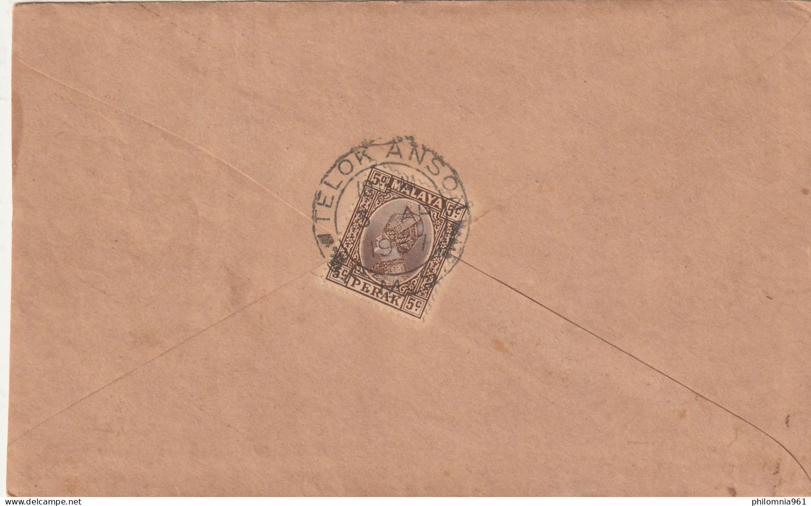 MALAYA PERAK COVER 1937 - Perak