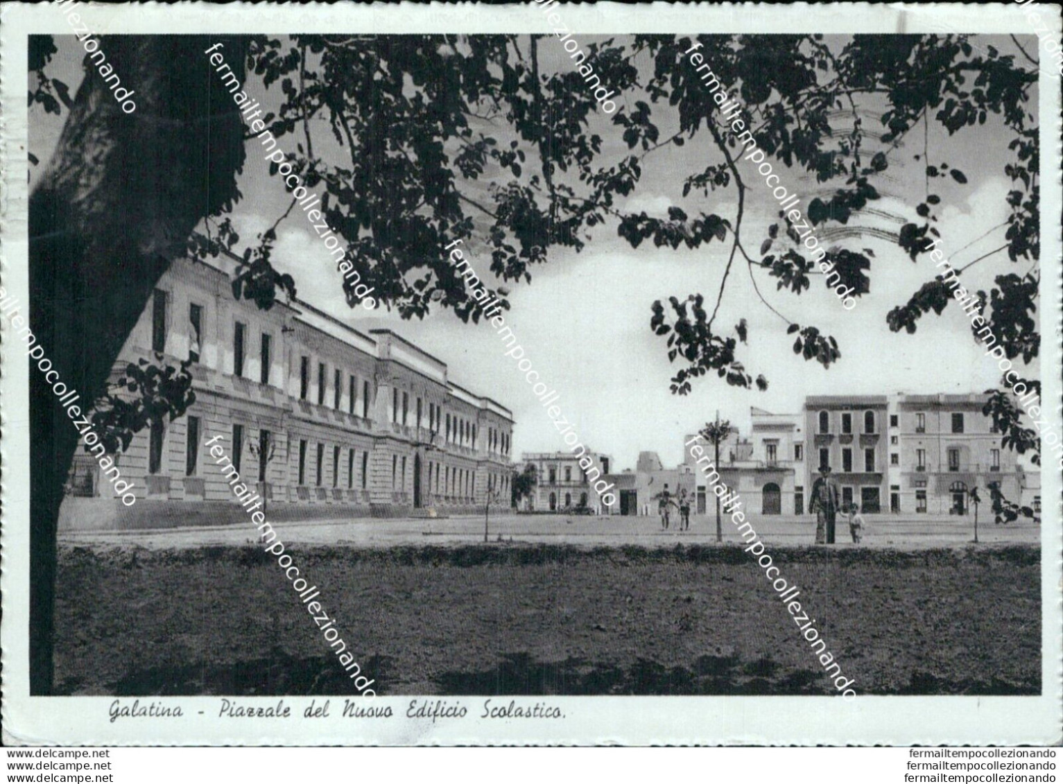 Bi91 Cartolina  Galatina Piazzale Del Nuovo Edificio Scolastico 1938 Lecce - Lecce