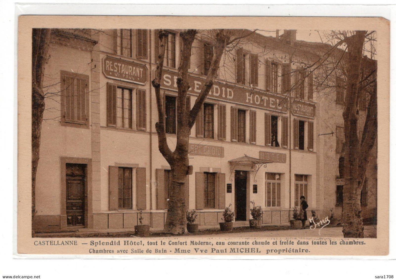 04 CASTELLANNE, Splendid Hôtel, Tout Le Confort Moderne. Mme Vve Paul MICHEL Propriétaire. Facture Pour Le Préfet AMADE. - Castellane