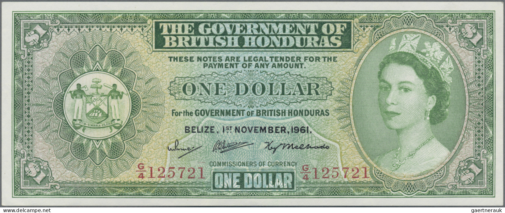 British Honduras: The Government Of British Honduras, 1 Dollar 1st November 1961 - Honduras