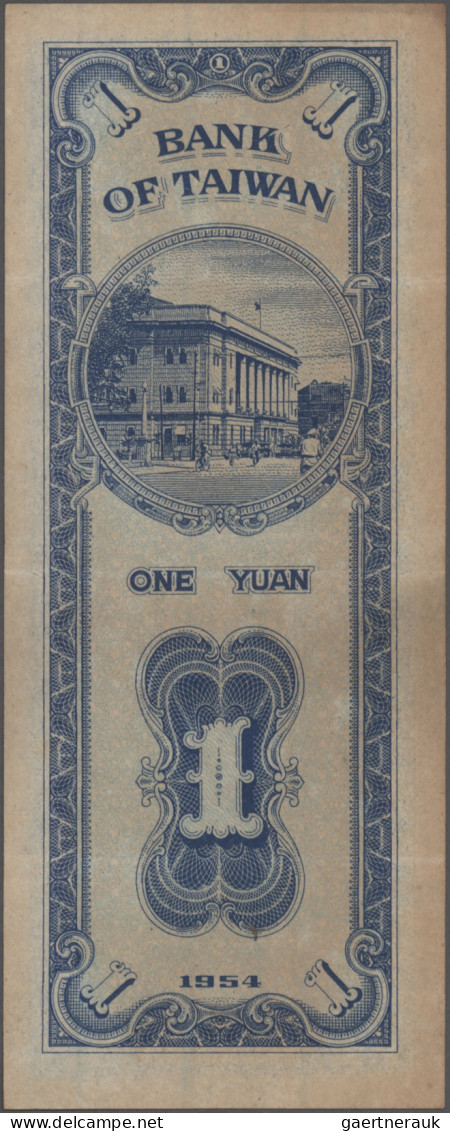 China: Bank Of Taiwan, Series 1949 And 1954, Comprising 2x 1 Cent (P.1946, 1963, - Chine