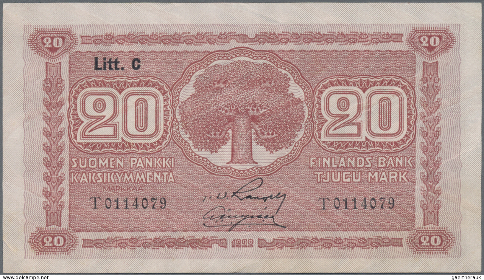 Finland: Finlands Bank, Very Nice Lot With 6 Banknotes, Series 1909-1935, Compri - Finlandia