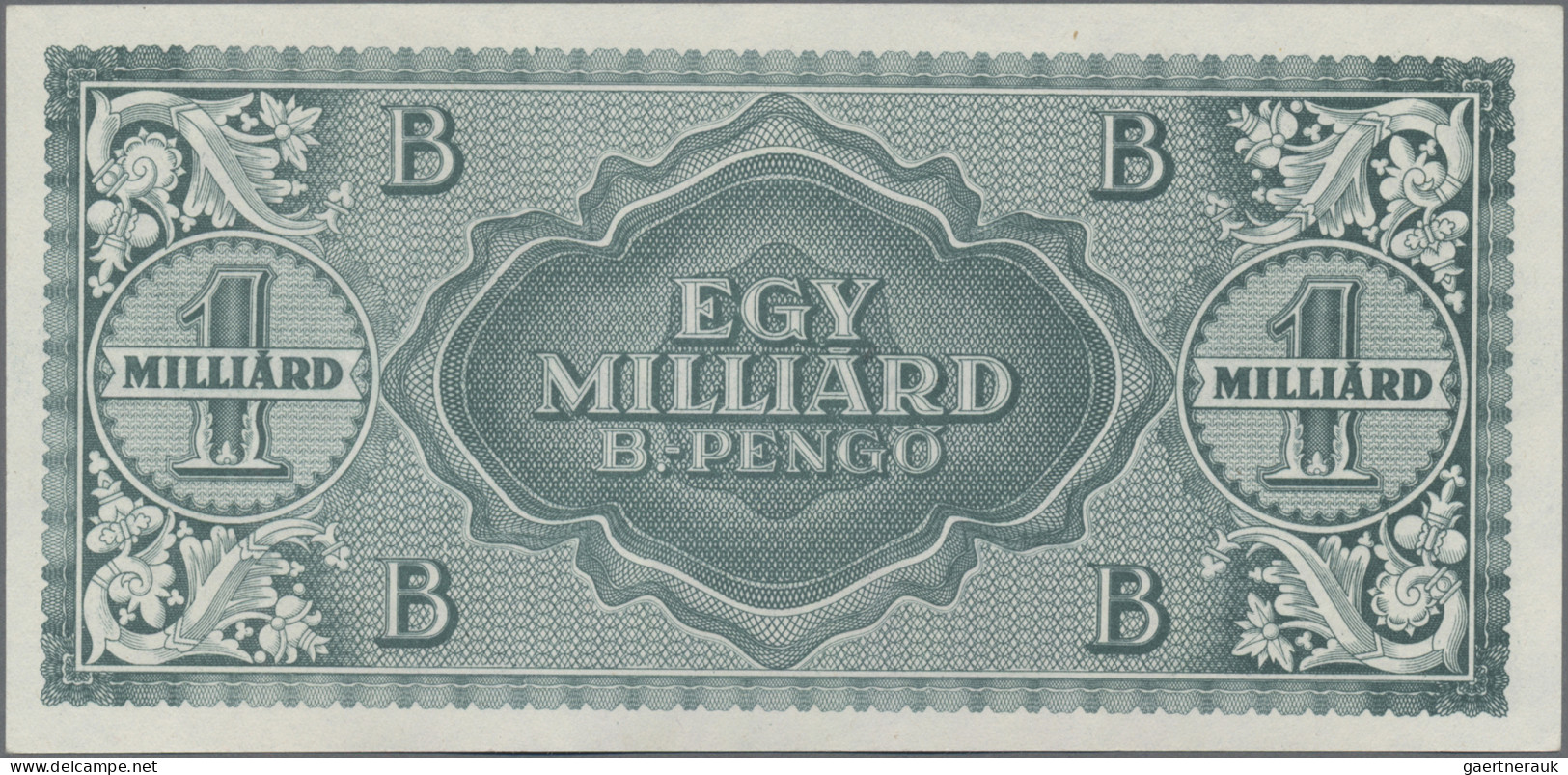 Hungary: Magyar Nemzeti Bank Egymilliard (1.000.000.000) B.-Pengő (=1.000.000.00 - Hungary
