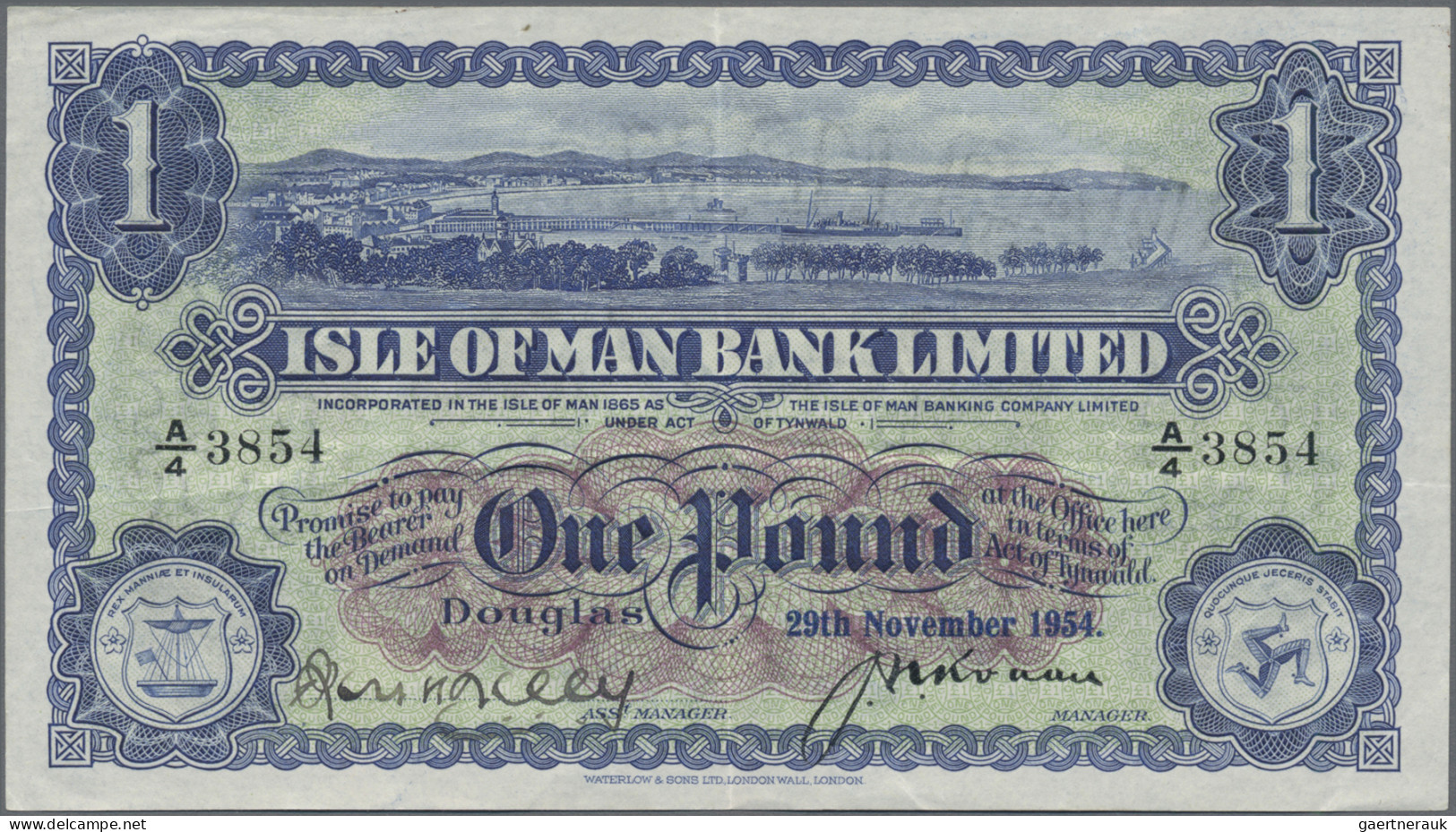 Isle Of Man: Isle Of Man Bank Limited, 1 Pound 29th November 1954, P.6c, Great O - Sonstige & Ohne Zuordnung