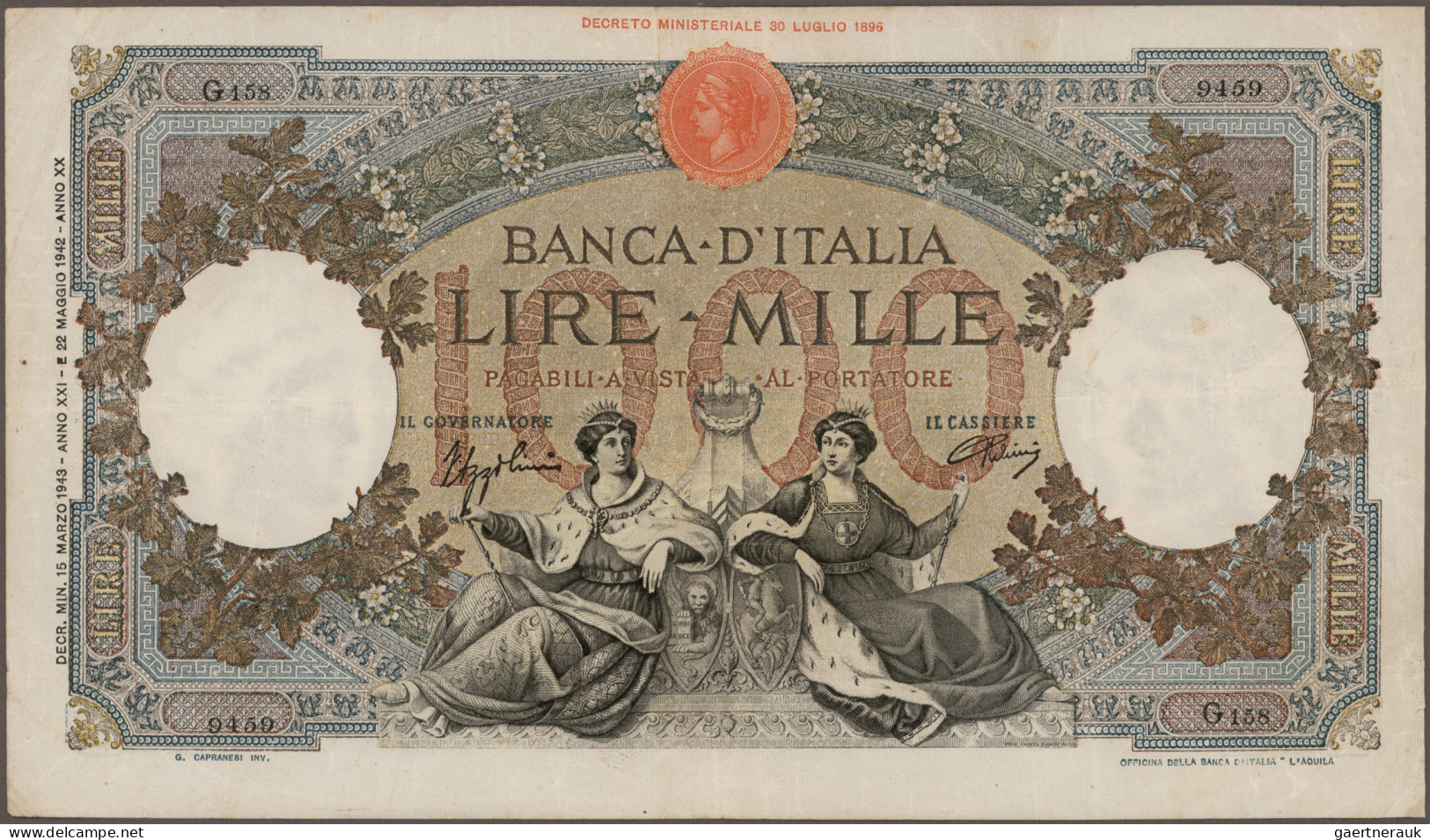 Italy: Banca d'Italia, Allied Military Currency and State & Treasury Notes, gian