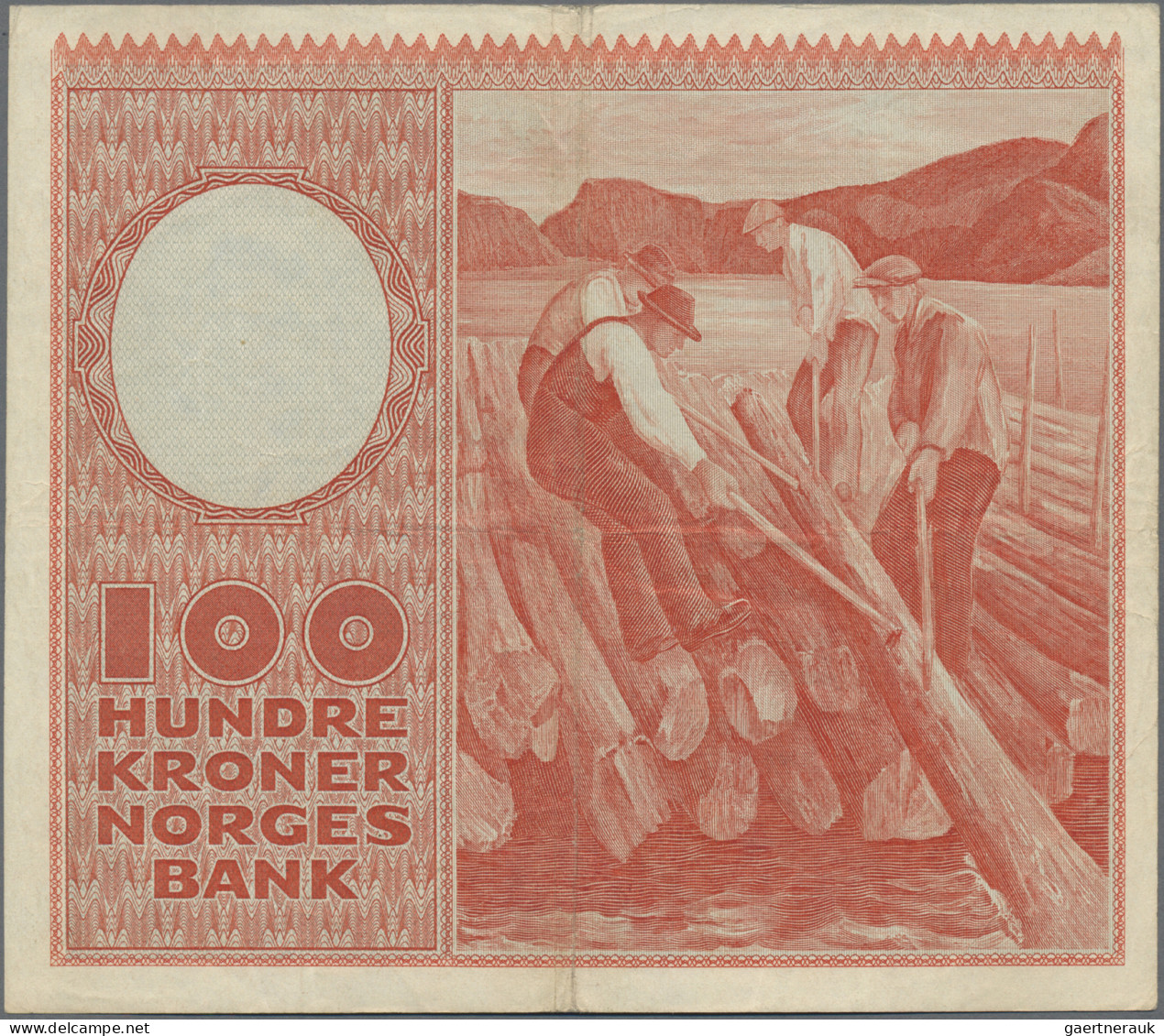 Norway: Norges Bank, 100 Kroner 1960, P.33c, Slightly Toned Paper With A Few Fol - Noruega