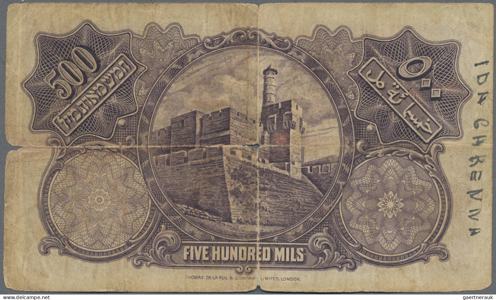 Palestine: Palestine Currency Board, 500 Mils 20th April 1939, P.6c, Toned Paper - Sonstige – Asien