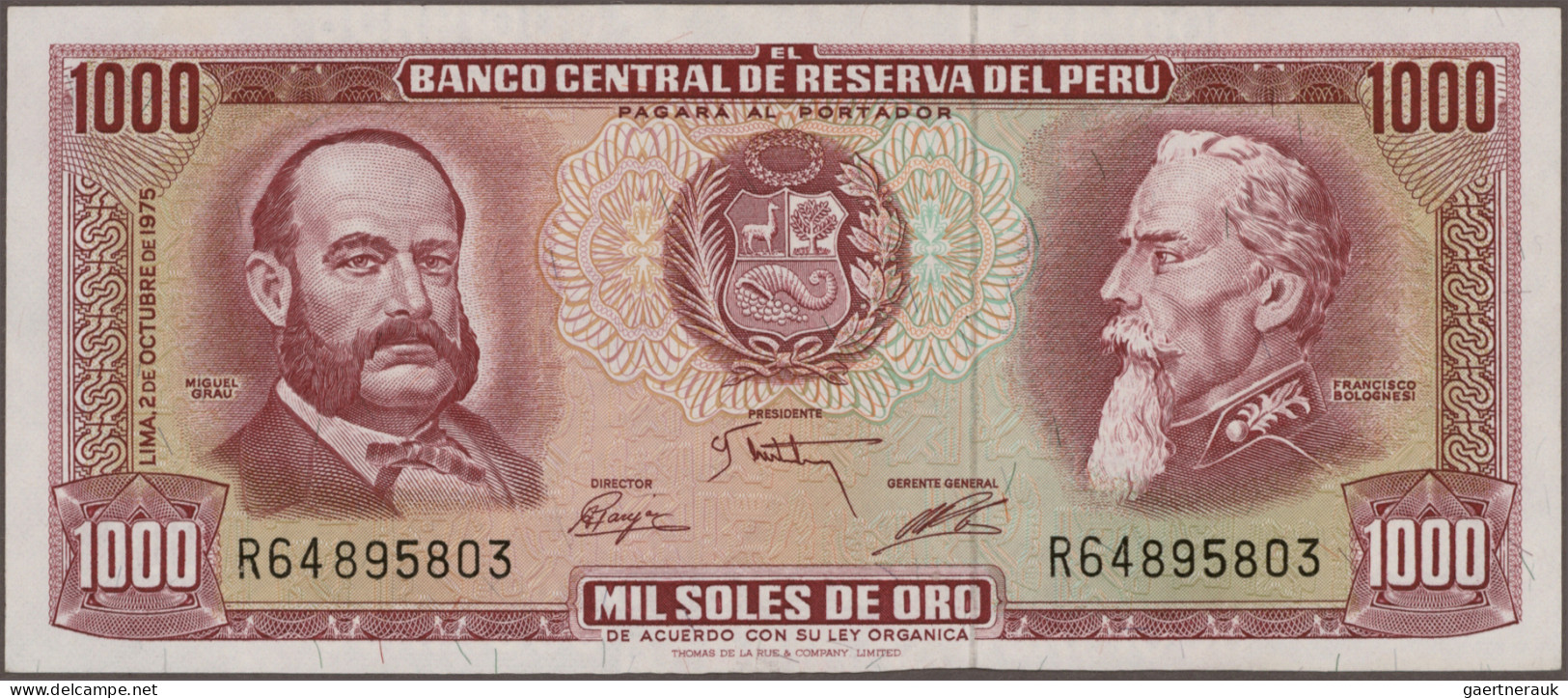 Peru: Banco Central De Reserva Del Peru, Huge Lot With 38 Banknotes, Series 1965 - Perù