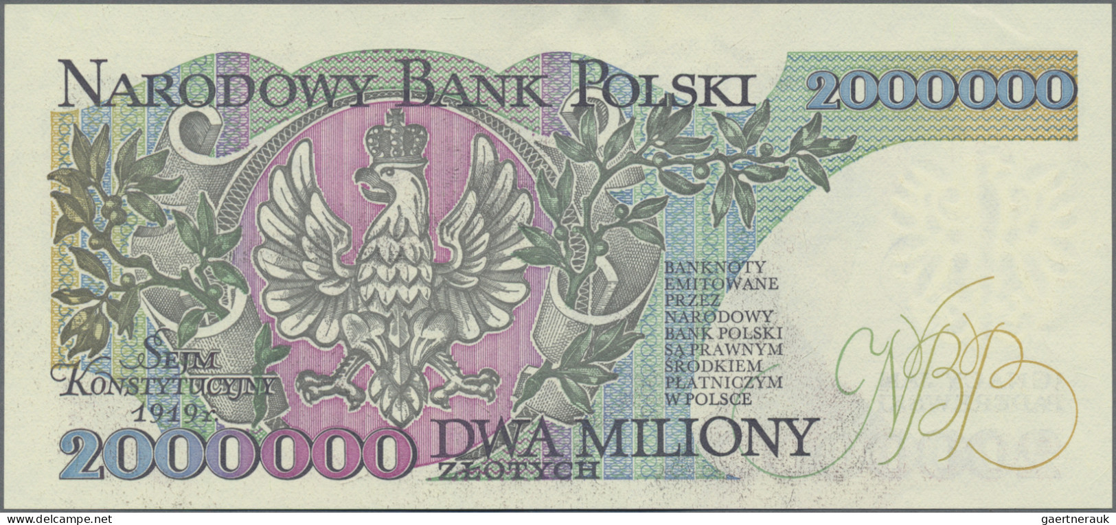 Poland - Bank Notes: Narodowy Bank Polski, Pair With 1 Million Zlotych 1991 (P.1 - Pologne