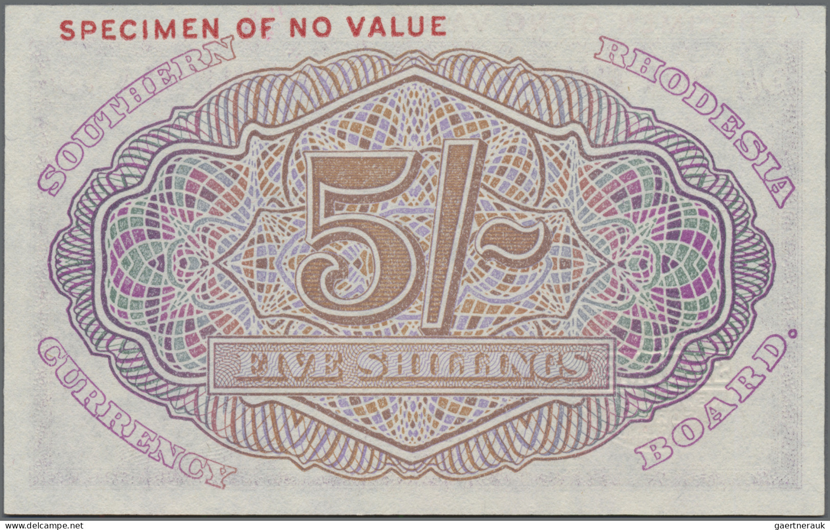 Southern Rhodesia: Southern Rhodesia Currency Board, 5 Shillings 1st January 194 - Rhodésie